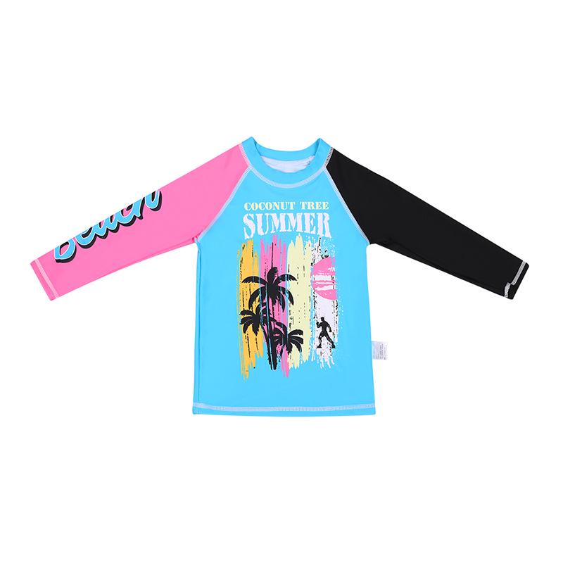 Girls' Long Sleeve Sunscreen Quick-Dry Swimming Set