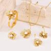 Exaggerated Pearl Flower Necklace Set: European & American Titanium Steel 4-Piece