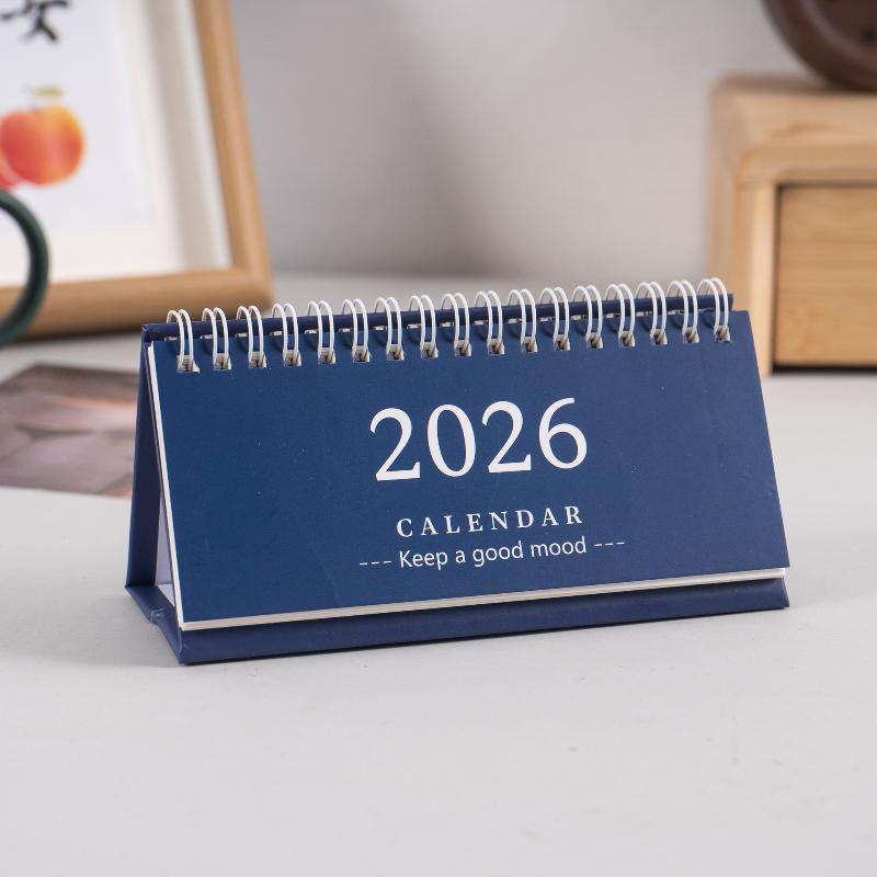 2026 Simple Style English Mini Desk Calendar Desktop Display Solid Color Portable Small Desk Calendar Desktop Decoration
