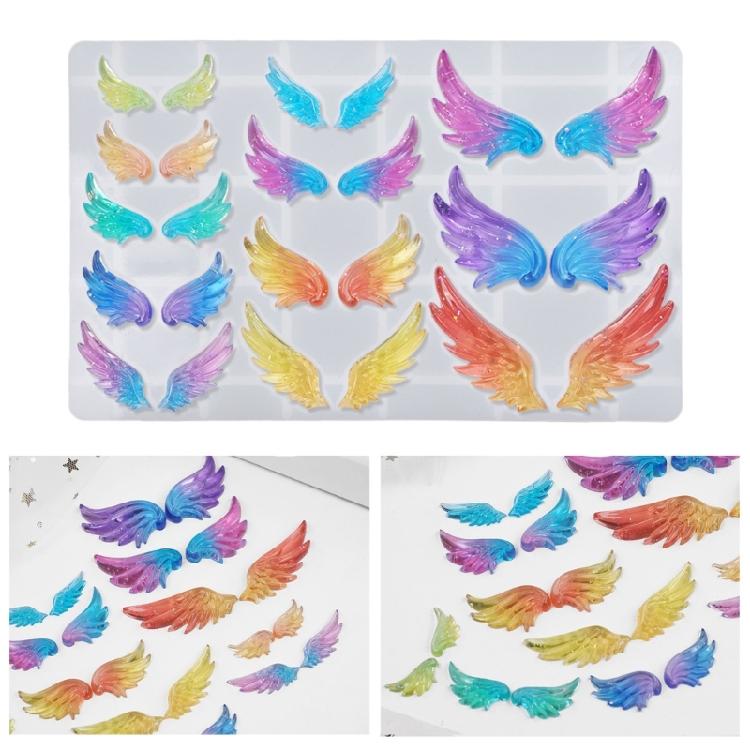 Easy Demold Silicone Angel Wing Mold Mirrored Finish Epoxy Resin Crafting Tool for Handmade Projects