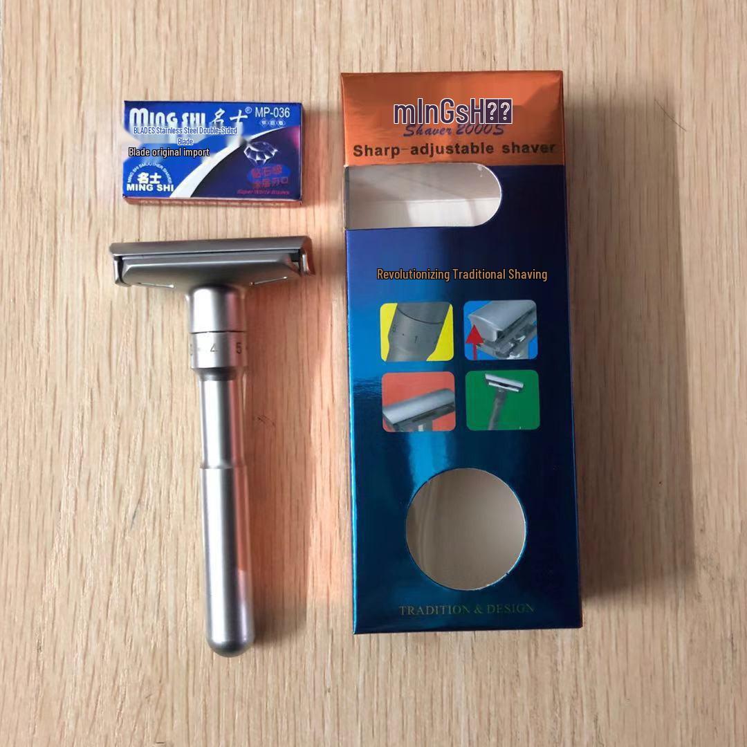 Famous Brand Adjustable Stainless Steel Men s Razor with Washable, Upgraded Double-Sided Blade Holder