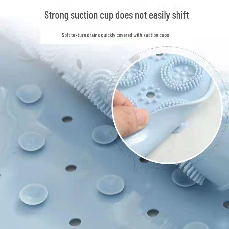 Round Anti-Slip Shower Mat with Suction Cups - Bathroom Floor Massage Pad