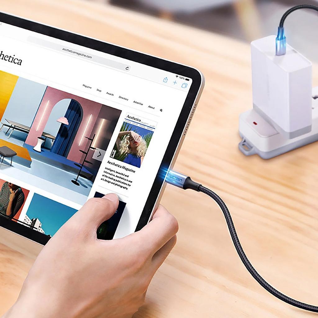 Ugreen US316 100W USB-C PD Cable 5A, 1.5m Gray - Enhanced Fast Charging & Data Transfer Capability
