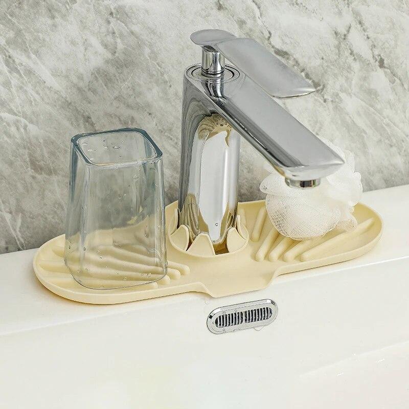 

Бытовой дренажный коврик для кухонного крана, дренажная стойка, противоскользящий коврик для хранения раковины, коврик для мыла в чашке для умывальника кремовый