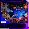 2D Blacklight Reactive Anubis Tapestry Trippy Egyptian Home Decor