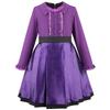 Kids Girls Teenage Vampire Purple Long Sleeves Dress Jacket Coat Set Outfit Halloween Cosplay Costume