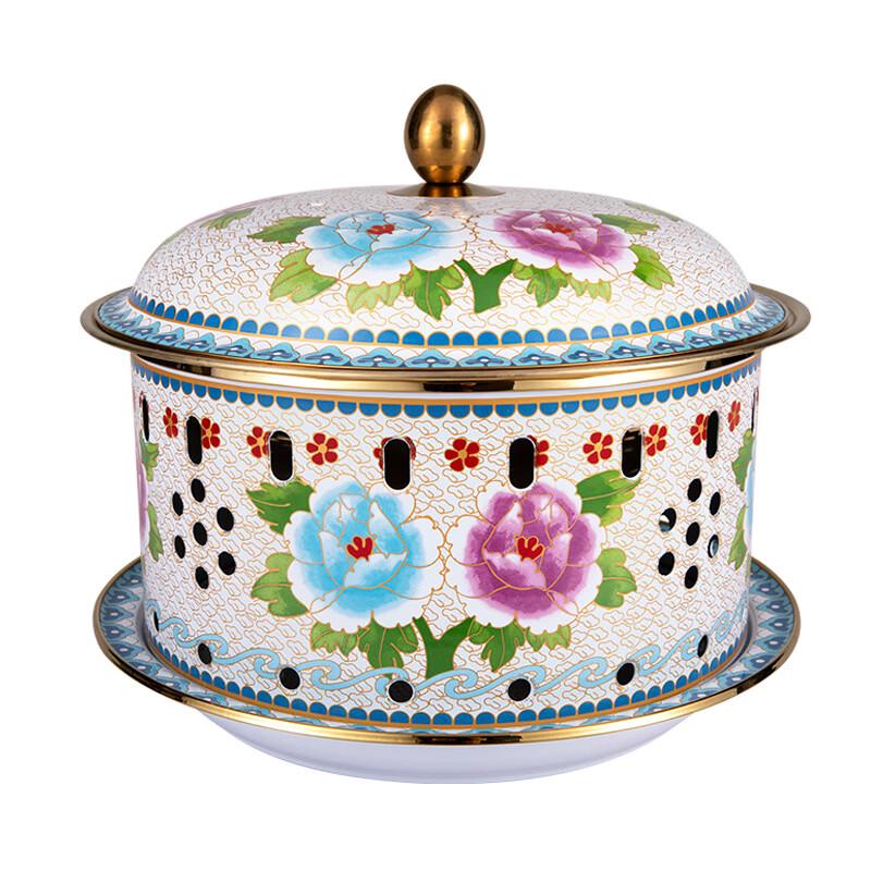 ZISIZ Cloisonne Enamel Copper Hotpot