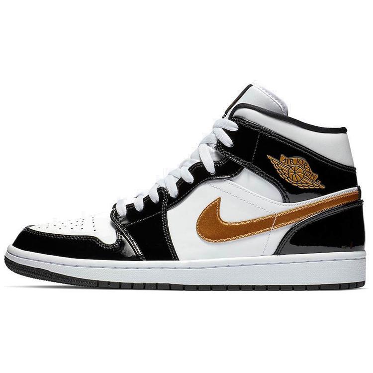 Jordan 1 Mid Patent Black White