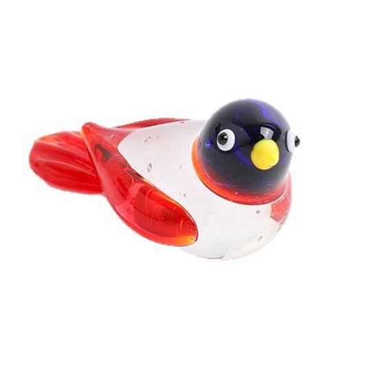 Yousheng Hand Blown Glass Bird Figurine Mini Decorative Animal Statue Miniature Collectible Bird Ornament for Home Office Table Decor