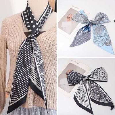 Cashew Nut Print Scarf Headband Thin Long Scarves Luxury Polka Dot Scarf  Head Scarf