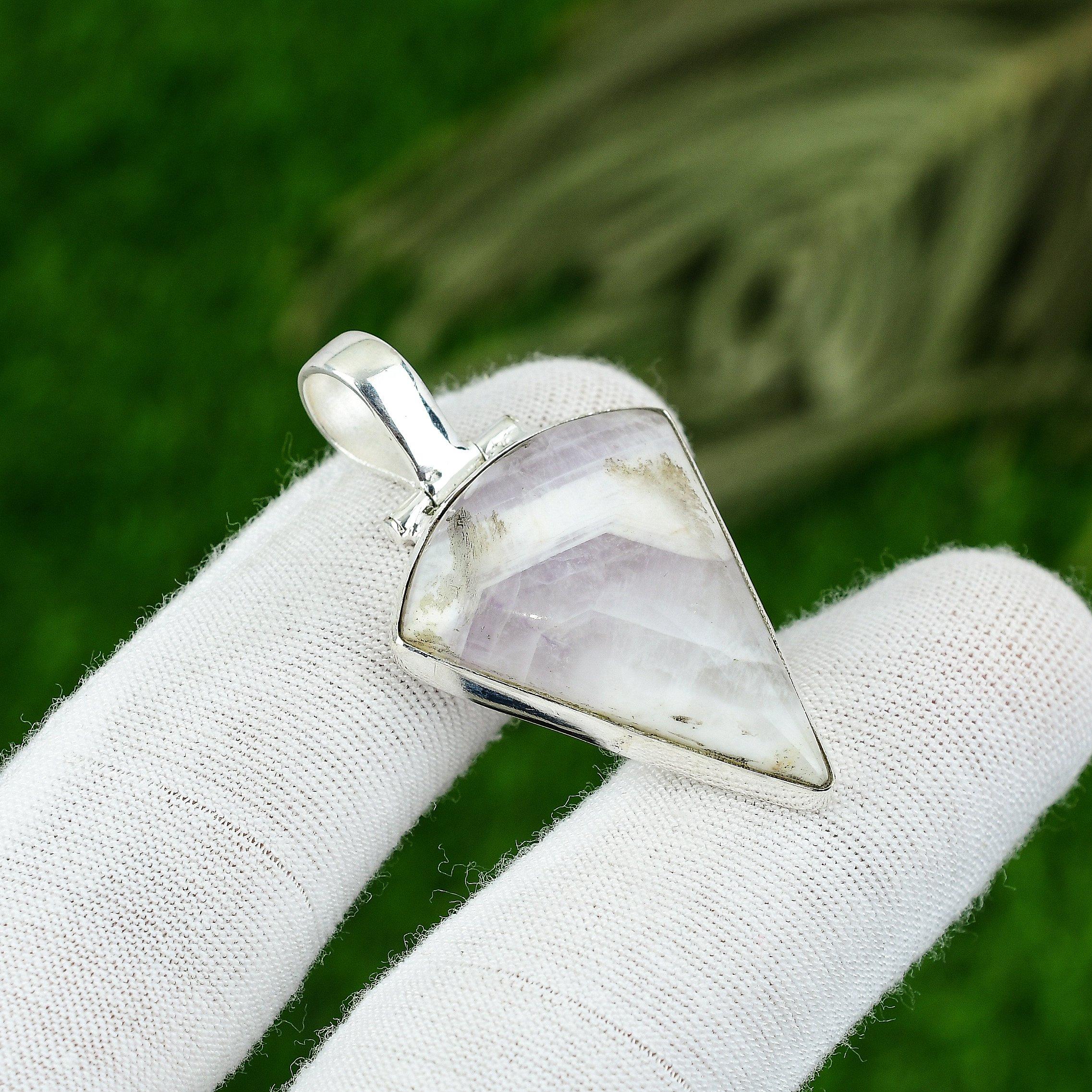 

Свадебный подарок для нее Подвеска из серебра 925 пробы с натуральным аметистом шеврон