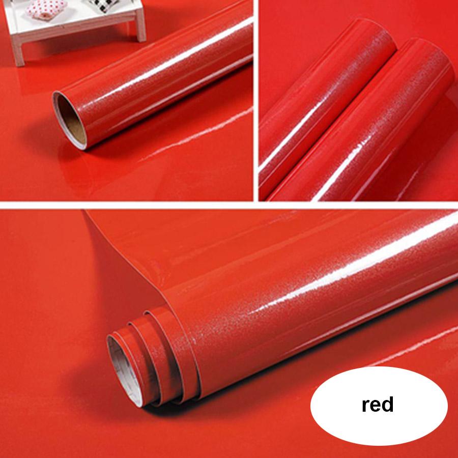 Pearlescent Solid Color Oil-proof PVC Wallpaper Self-adhesive Waterproof Renovation Sticker for Kitchen Furniture Table Cabinet