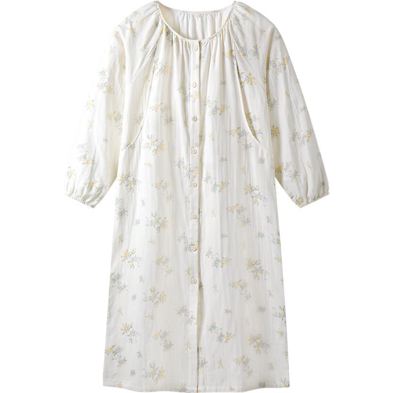 YEEHOO A-Class Maternity Double-Layer Cotton Nightdress M
