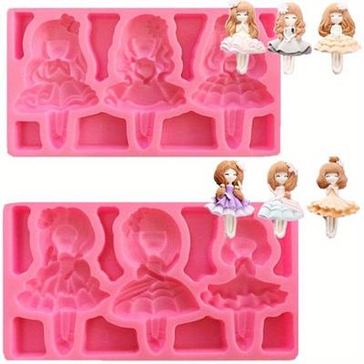 1ks Roztomilá princezna Doll D Čokoládová silikonová forma Fondánový dort Silikonová čokoládová dortová forma Ozdoba na narozeninový dort
