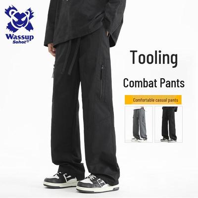 Wassup Sohot Men's American Style Zipper Pocket Cargo Pants