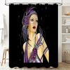 unframed Vintage Floral Gothic Shower Curtain Dark Purple Flower Pattern Bathroom Decor Washable Waterproof Home Textile