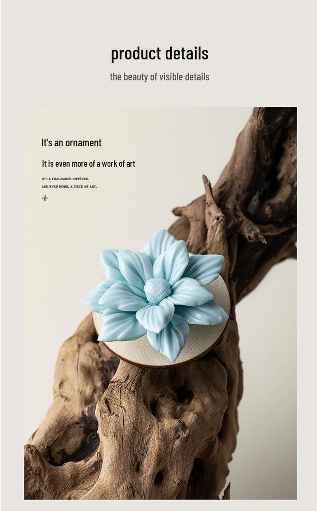 Xichun Handcrafted Ceramic Flower Spinner Incense Burner - Cultural Ornament for Desktop & Tea Table Decor