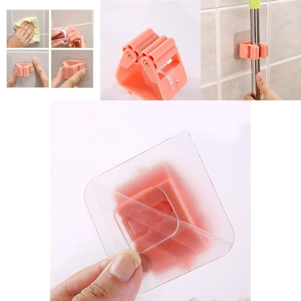 Versatile Wall Mounted Mop Organizer Holder With Durable Non-slip Design For Efficient Storage