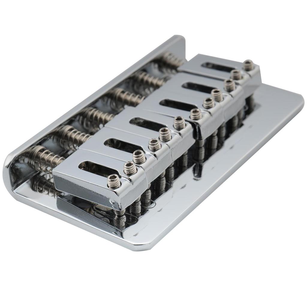 Musiclily Pro 10,8 mm Hardtail-Feste-Brücke im modernen Stil für importierte Strat/Telecaster-E-Gitarren, Chrom