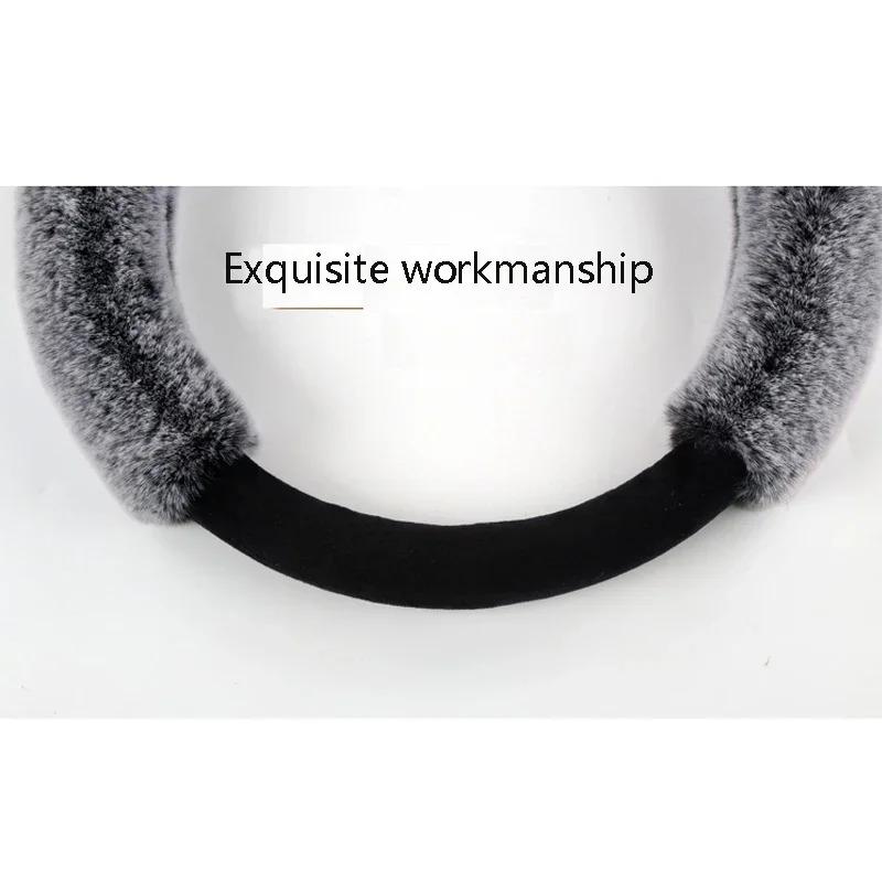 Cute car steering wheel covers with ears, anti-slip, suitable for motor vehicles and car steering wheel decoration