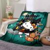 1pc Cartoon Hello Kitty Halloween Adventure Blanket Room Decor, Soft Bedding Cover, Living Room, Travel, Camping, Car Blankets, Beach, Office Naps, Pe