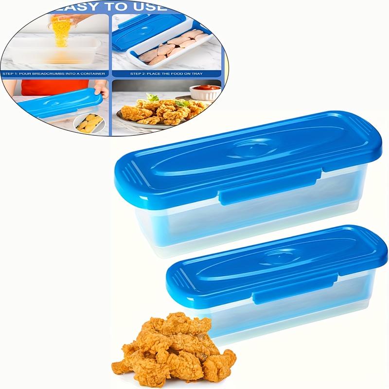 2pcs Batter Shaker Bowl with Lid,Coating Tray,No Mess Plastic Handmade Coating Solution for Fried Chicken, Fish, Onion Rings, Veggies,Easy Clean
