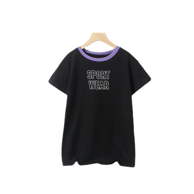 Summer Korean Style Girls' Fashion Printed Breathable Dress with Long/Short Sleeves