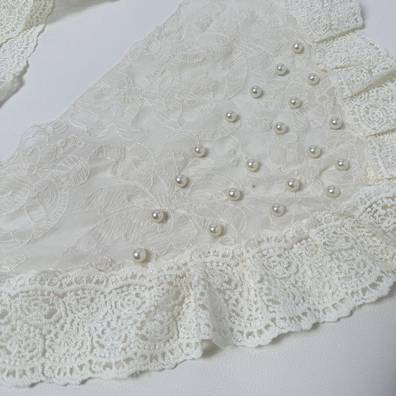 French-Style Retro Lace Triangle Scarf Belt with Tassel Waist Cincher Accessories