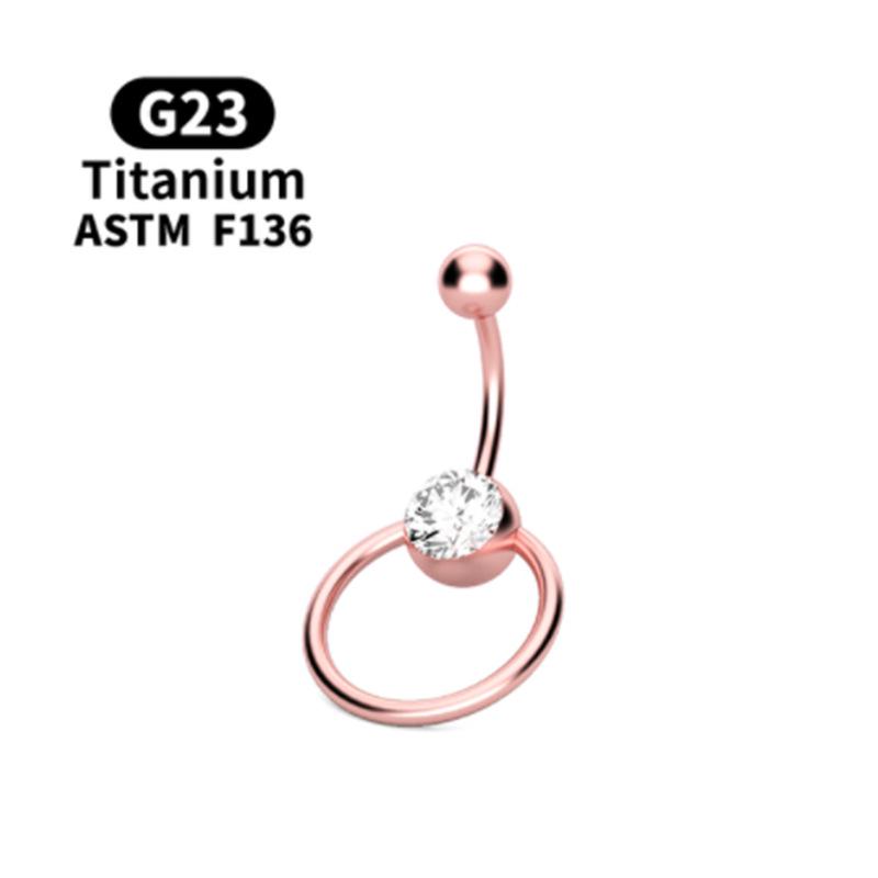 G23 Titanium Diamond Navel Ring - Captive Ball Belly Button Piercing 2023 New Titanium Alloy.