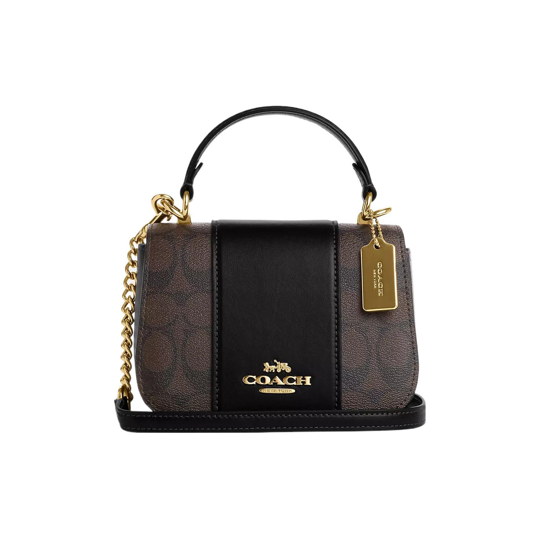 

Сумка Coach Lysa 18 Класичний Монограм Знімний Плечовий Ремінь Шкіряна Сідлова Сумка Жіночі Сумки Чорний Коричневий CO965-IMAA8 Gift Box Sets (Basic Set+Black Box)