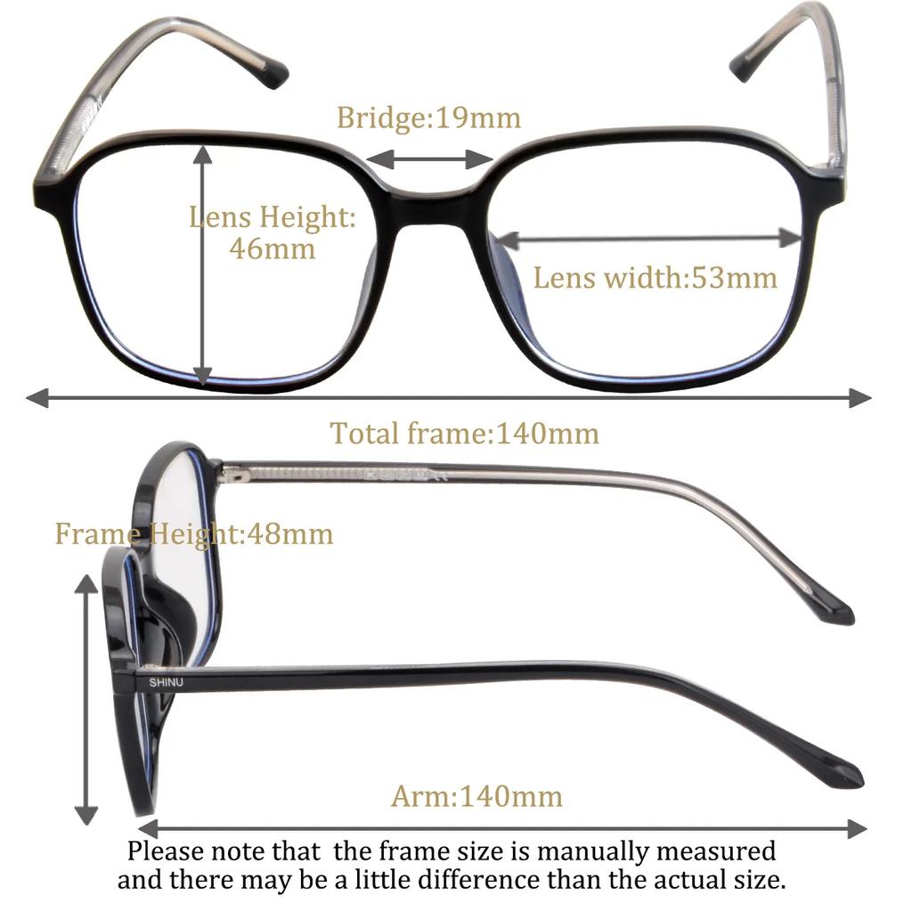 SHINU Progressive Multifocal Computer Glasses Reduce Eye Strain Anti Blue Light All-in-One Vision for Men Near Far Sight