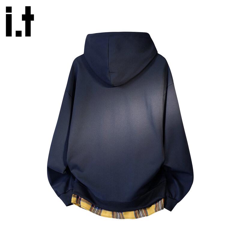 :CHOCOOLATEit Men's American Style Contrast Color Zip-Up Hoodie