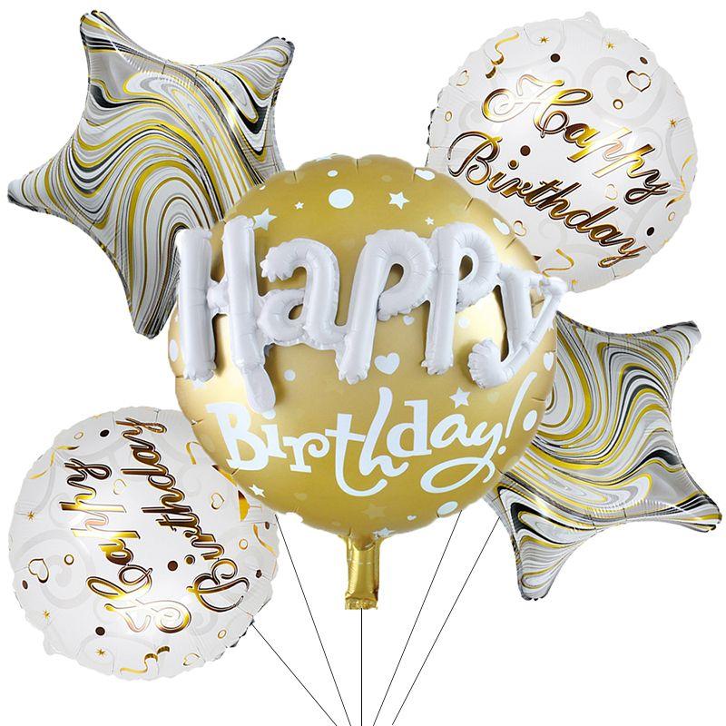 22-inch Round Happy Birthday Love Letter Balloon Set Party Decorations Foil Balloons