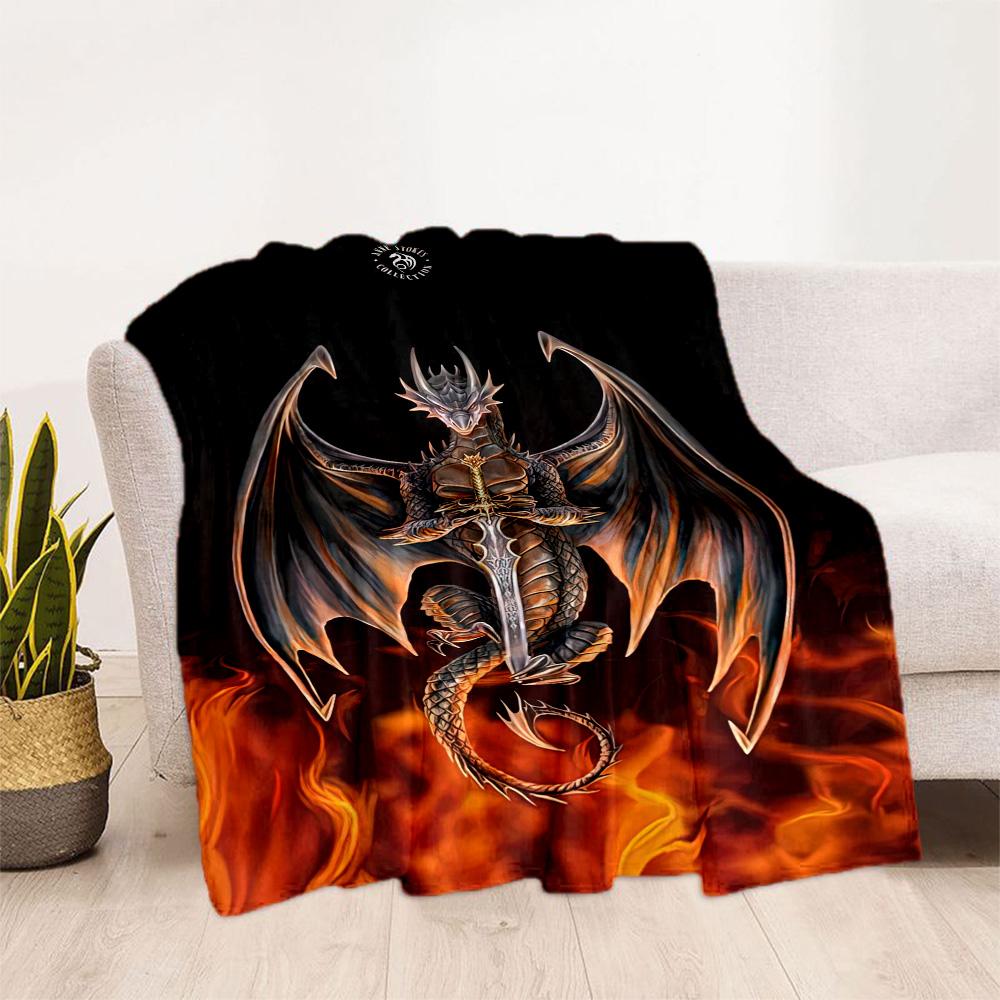 Gothic Style Blanket Warmthful Decor Perfect for Seaside Office Chair Livingroom Four Seasons Multipurpose Playful Design