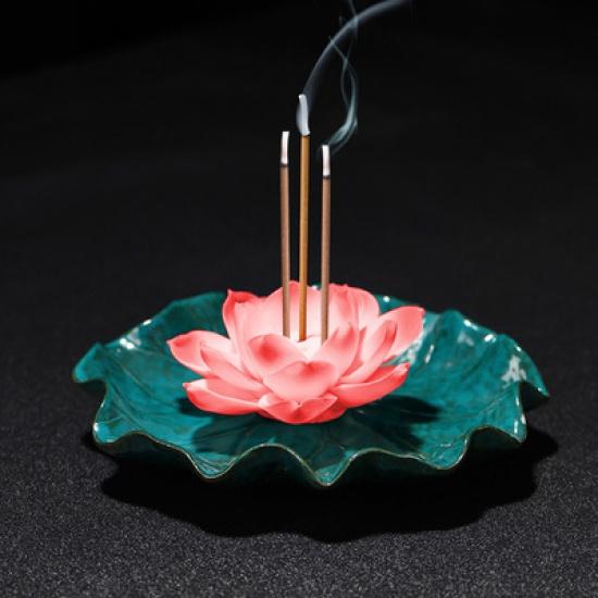 Ceramic Household Antique Lotus Aroma Incense Burner Plate Incense Holder Aromatherapy Furance Buddha Chan