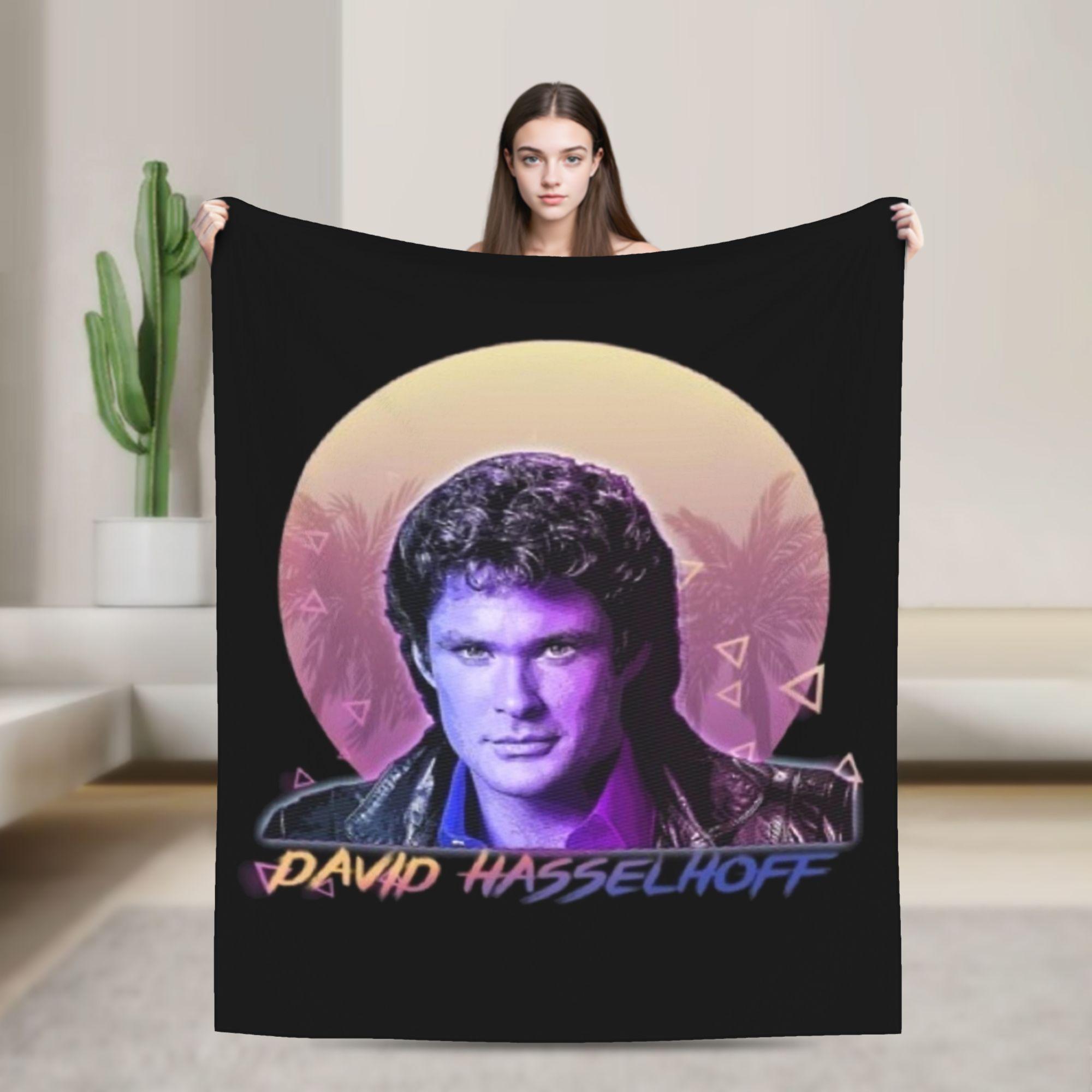 David Hasselhoff Super Warm Blankets  Airplane Travel Plush Throw Blanket Pattern Couch Chair Flannel Bedspread Sofa Bed Cover 30x40in