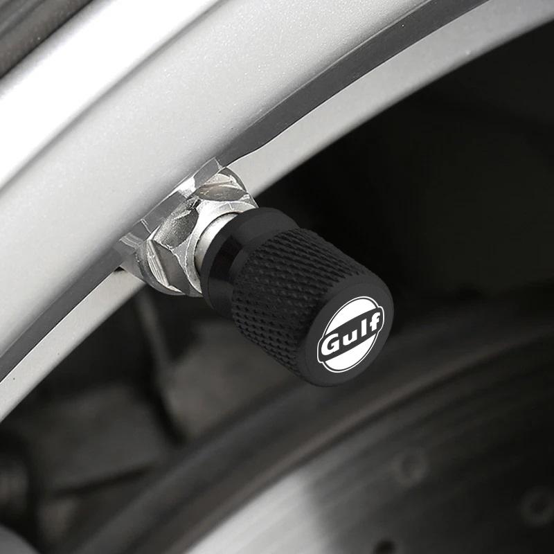 4pcs Metal For GULF Badges Jaguar Land Rover Skoda Seat Hyundai Volvo Peugeot Car Wheel Tire Valve Caps Covers Accessories