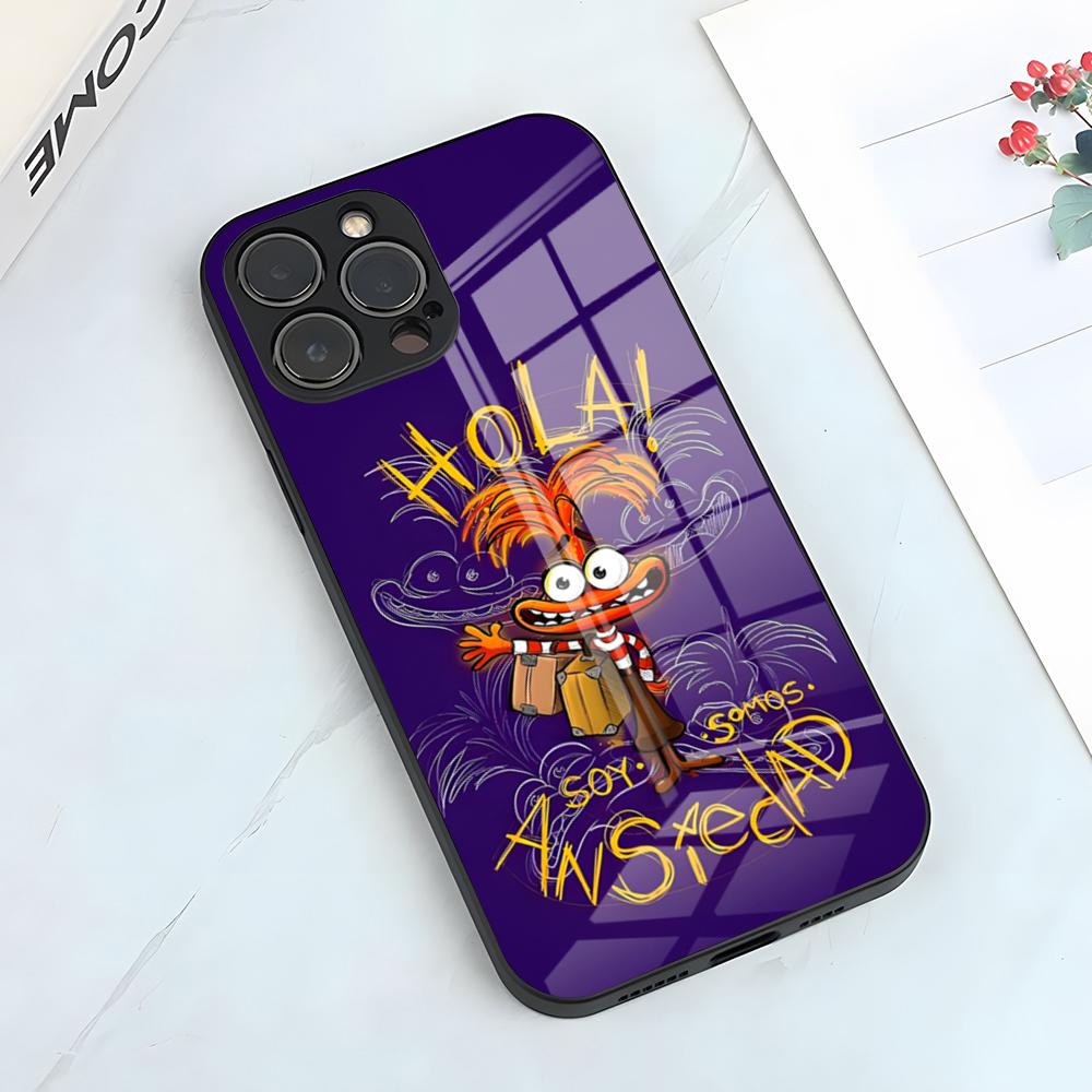 Lovely I-Inside Out 2 Phone Case For IPhone 17 Pro Max 15 Pro 16 14 Plus 12 13 Mini 11 Pro Shockproof Glass Cover