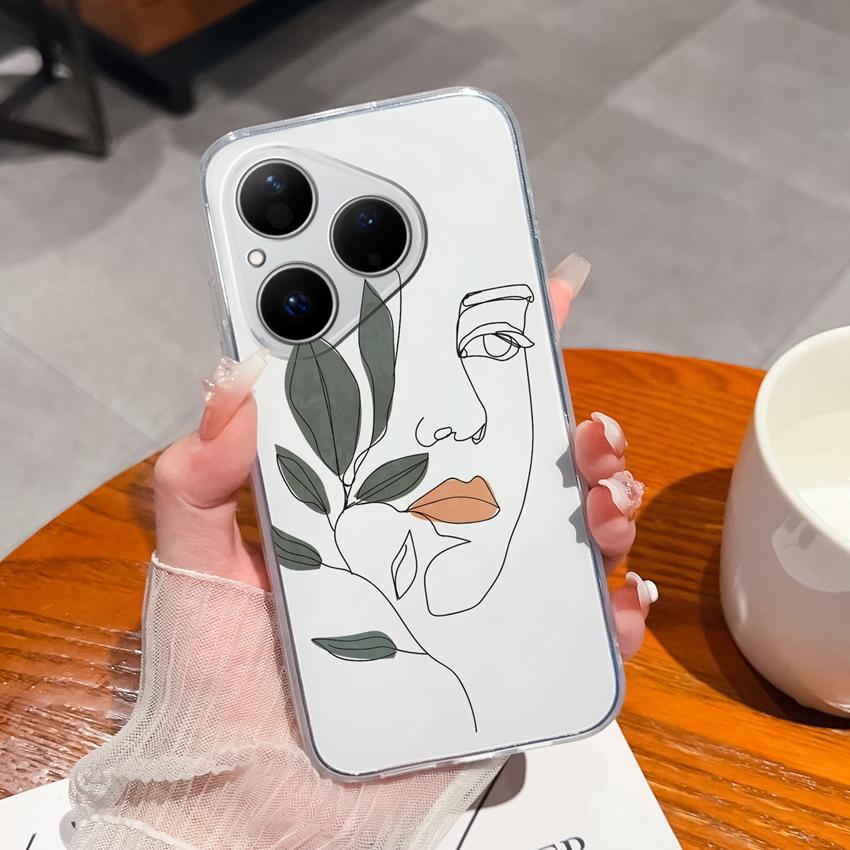 Para Huawei Pura 80 Ultra Honor 400 Magic5 Pro Capa de Telefone Padrão Astronauta Fofo TPU Transparente À Prova de Choque Protetora Capa Traseira Macia Para Huawei Capa