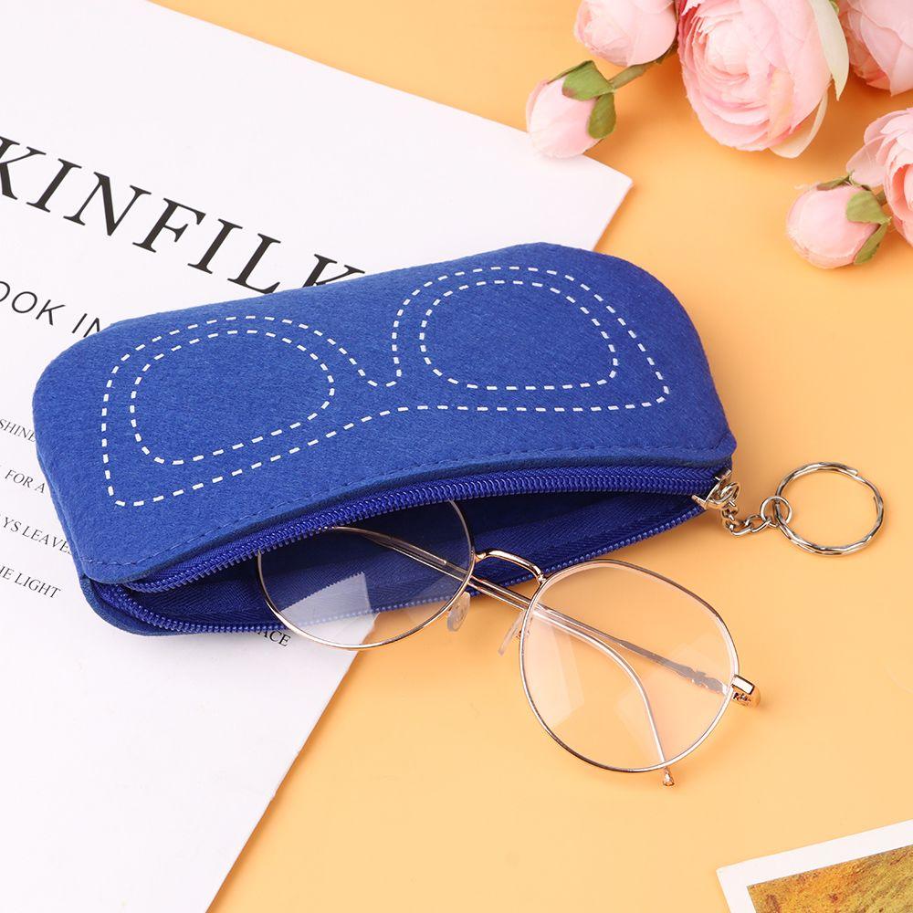 Soft Felt Reading Glasses Zipper Pouch Glasses Case Eyeglasses Sleeve Glasses Box Sunglasses Bag