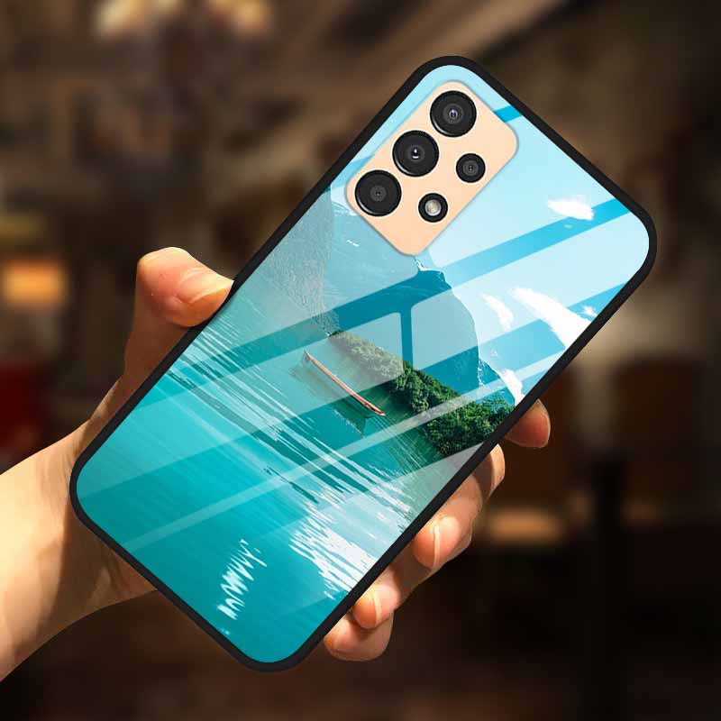 For Samsung A13 Case A23 A52 A72 4G M52 A52S 5G Luxury Tempered Glass Hard Back Cover for Samsung Galaxy A13 4G Phone Cases Capa