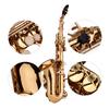 Mini Bb Soprano Saxophone Sax Brass Material Gold Laquer Surface Woodwind Instrument with Carry Case Gloves Cleaning