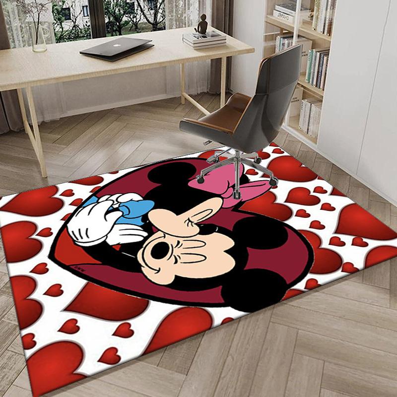 Mouse Couple Artwork Printed Area Rug for Office, Chair Rug, Decorative Carpet Floor Mat, Large Size Fan gifts Christmas gifts