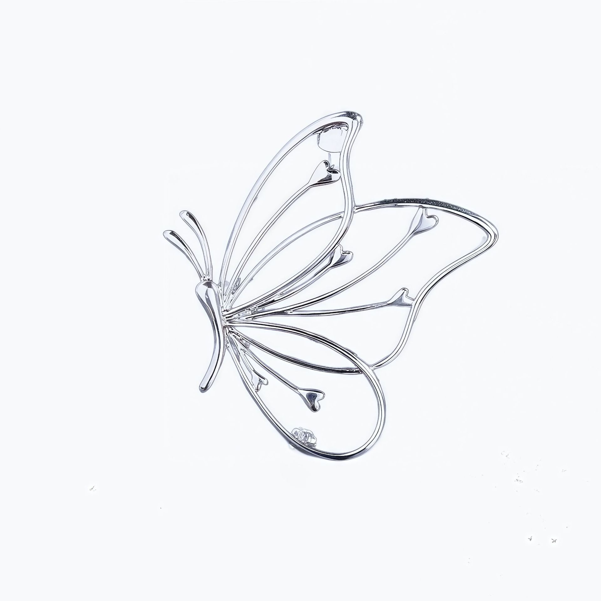 

Hot-selling butterfly brooch metal badge simple hollow smooth surface high-end women s pin brooch suit accessories