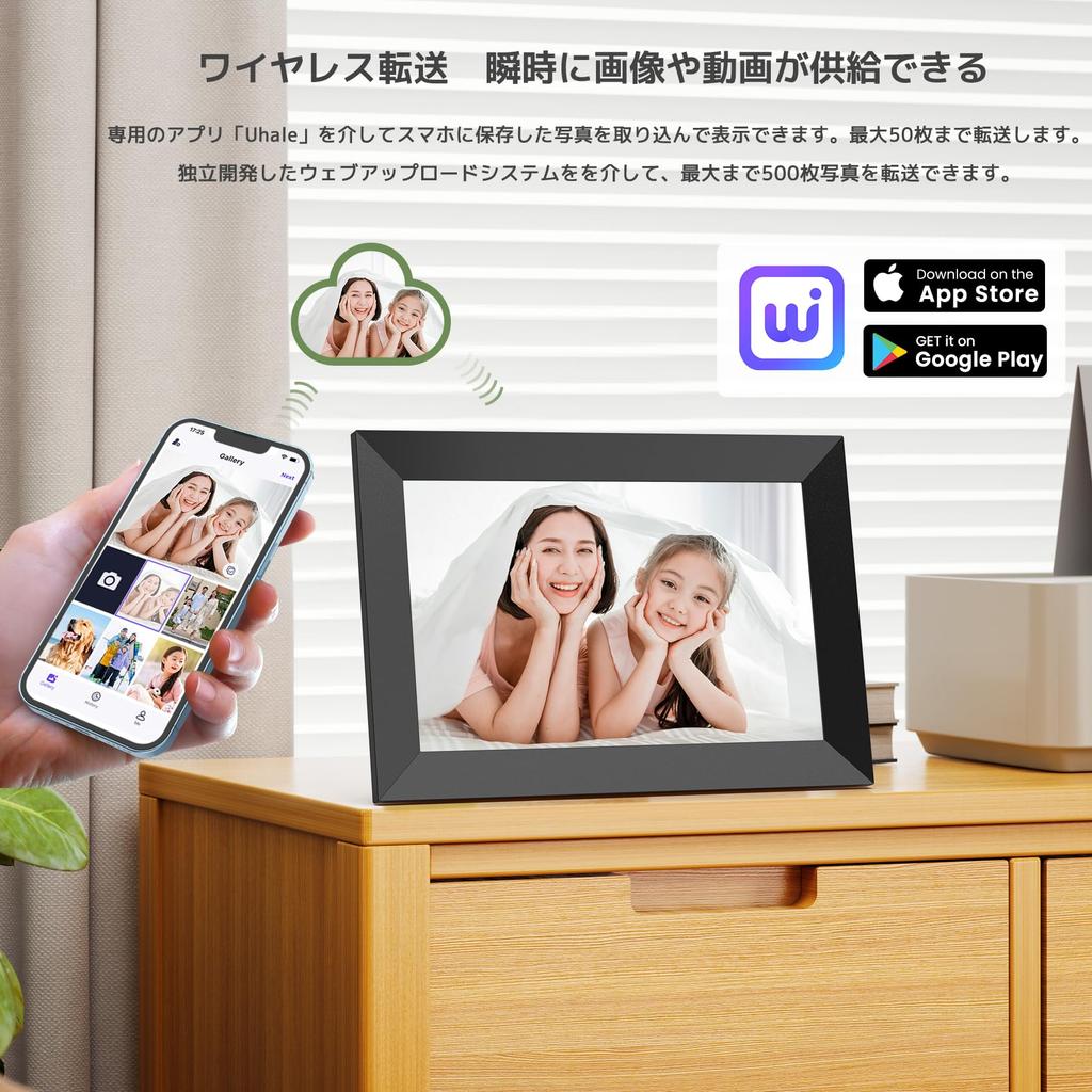 FANGOR Digitaler Bilderrahmen, 12,7 cm Auflösung, 32 GB, SD-Karte erweiterbar, Diashow, Geburtstagstag, Respekt für die Alten, Tag, für Anfänger geeignet