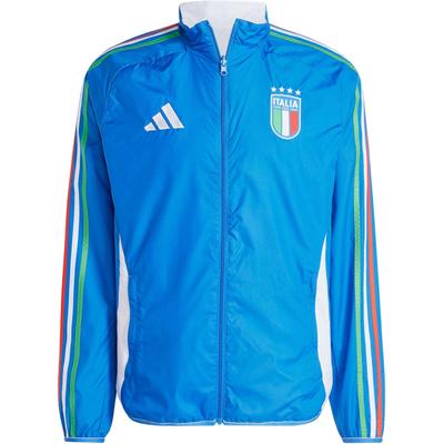 Italien-Hymne, wendbare Stehkragenjacke mit Reißverschluss und Raglanärmeln, Herren-Oberbekleidung, Blau/Weiß, IX0418