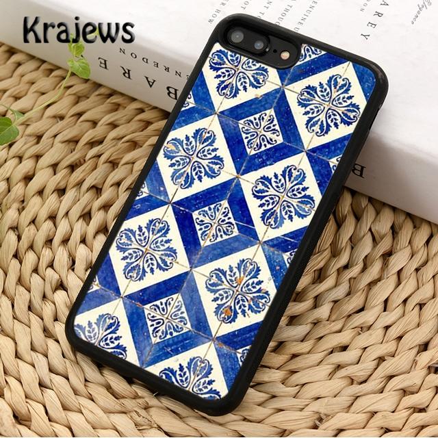 

Krajews Moroccan Tile Rubber For iPhone 17 Air 16 Phone Case Cover 15 14 plus 12 13 pro max coque Shell Fundas iPhone 16plus