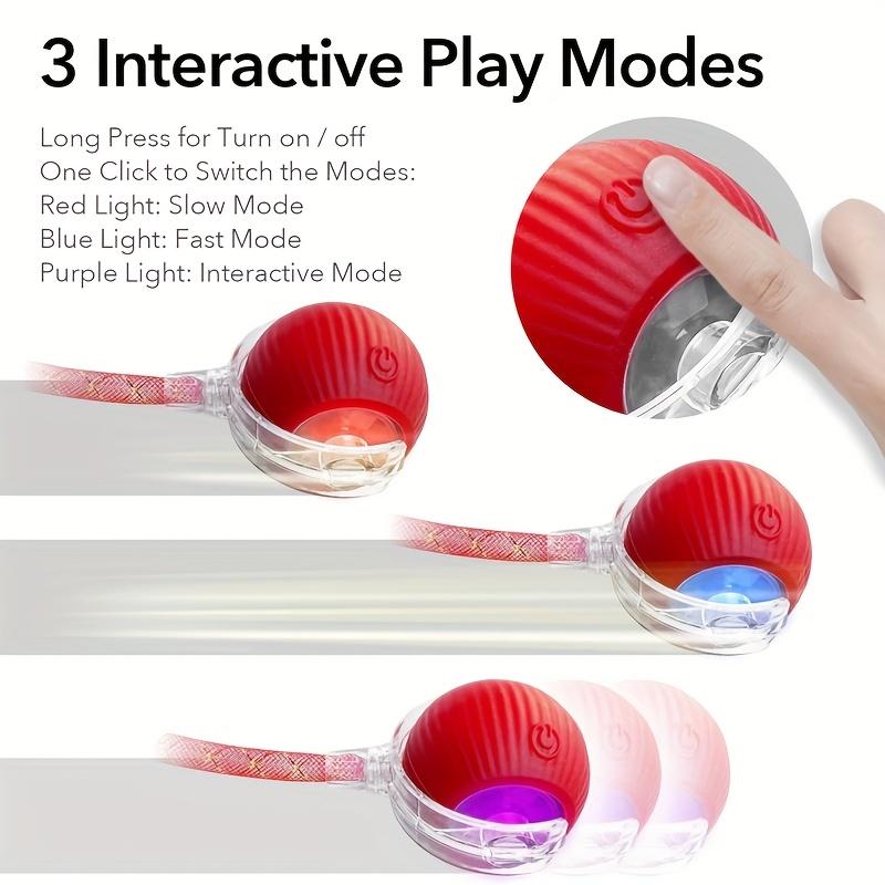 Smart Electric Cat Ball Toy, Obstacle Avoidance USB Rechargeable Interactive Rolling Kitten Teaser with Tail & Bell