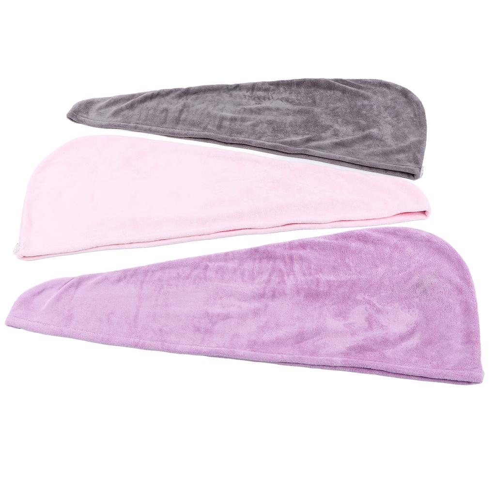 3 Stück Mikrofaser Haartuch Wickel Verdrehen Haartrockentuch Dick Solide Schnelltrocknend für Sport Schwimmen Haarpflege