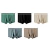 Mens Cotton Boxers Briefs Summer Moisture Wicking Underwear Solid Color Breathable Stretch Wide